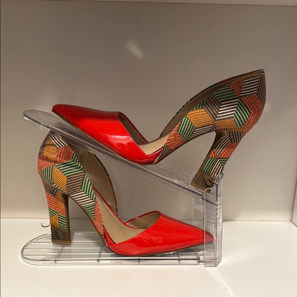 Mix No. 6 Red and Green Heels with Classic Pointed Toe